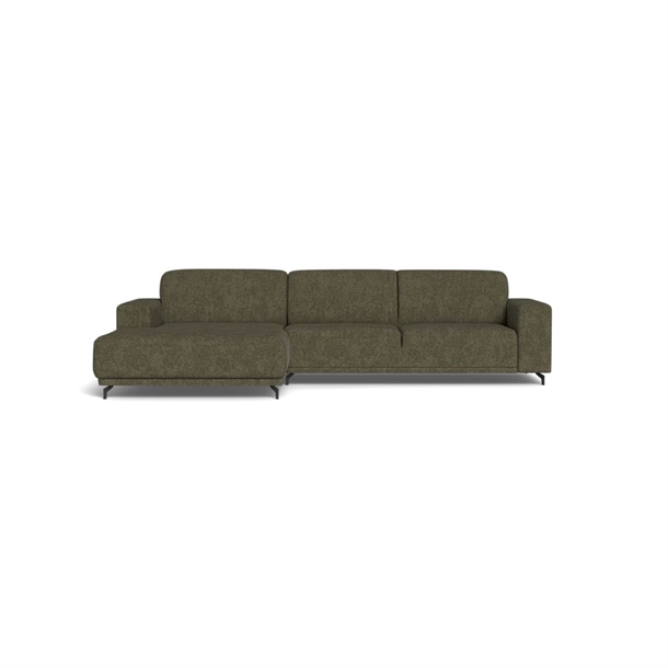 OHIO CHAISELONG SOFA - 688 GRØN STOF - MÅL: 274 X 174 CM. - Venstre forfra