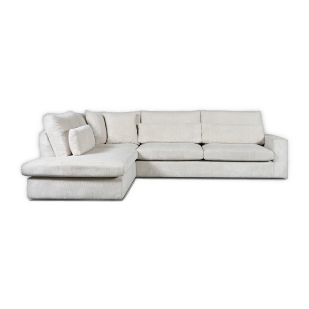 Osimo open-end sofa - Lincoln 03 sand fløjl - Mål: 320 x 245 cm.