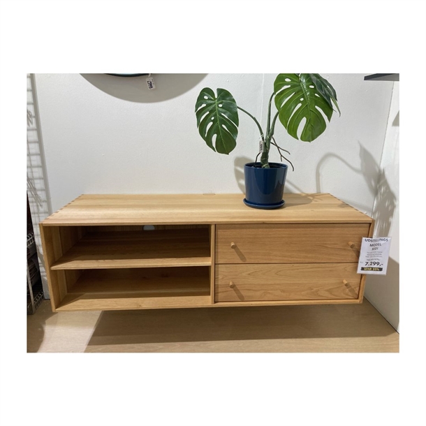 Outlet - KIDI TV-møbel m/ skuffer - Massiv eg naturolie - Mål: 120 x 35 x 42 cm.