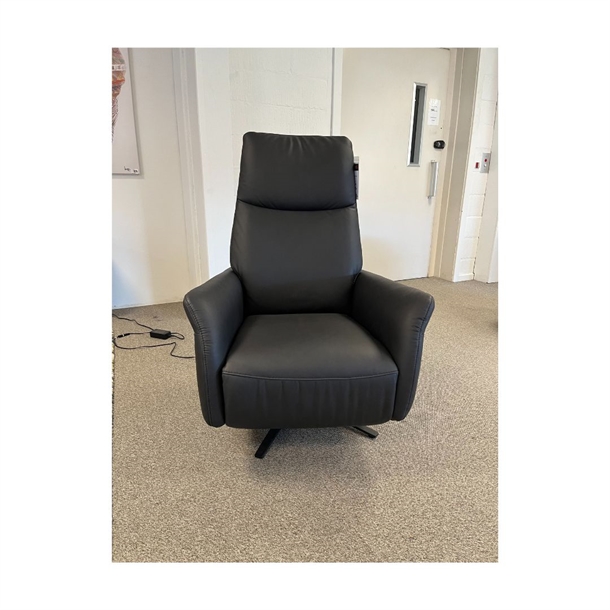 OUTLET - HIMOLLA WINDSOR LÆNESTOL - 2 MOTORER - SORT LÆDER