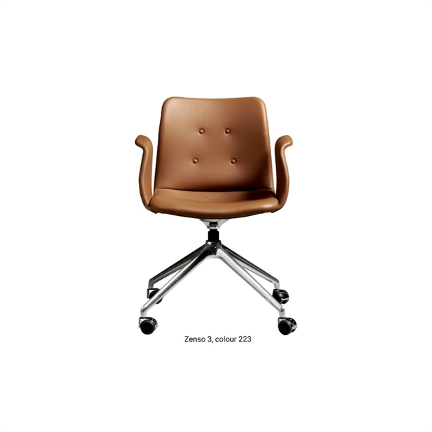 Bent Hansen Model B131 - Primum Chair 4 star fixed castor - polished base - Zenso Cognac læder - Tiltfunktion