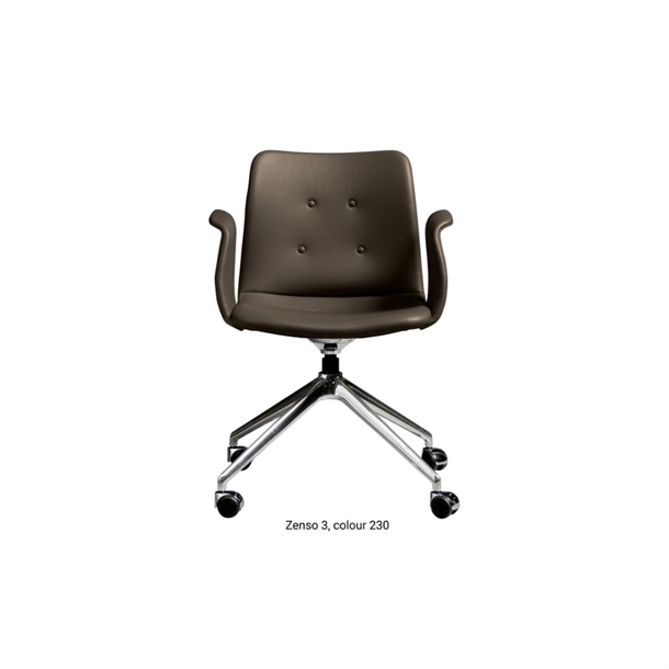 Bent Hansen Model B131 - Primum Chair 4 star fixed castor - polished base - Zenso brown læder - Tiltfunktion