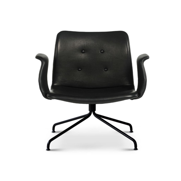 BENT HANSEN - PRIMUM LOUNGESTOL - SORT DREJESTEL - ZENSO 2 SORT 207 LÆDER