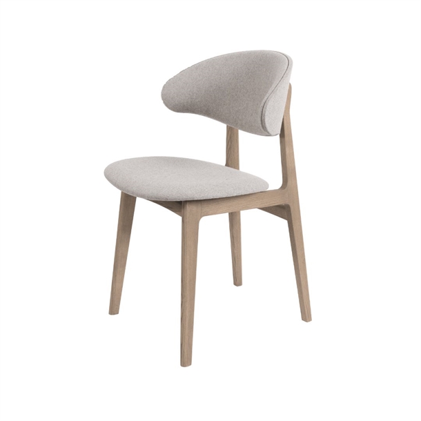RAM WOOD COMFORT KC02 SPISEBORDSSTOL - STOF WOOLY PLUS IVORY - MASSIV EG - Eg mokka brun olieret