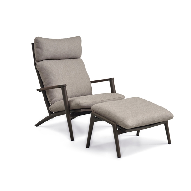 Samar loungestol - INKL. fodskammel - Brown/Brown