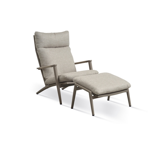 Samar loungestol - INKL. fodskammel - Stone/Beige 
