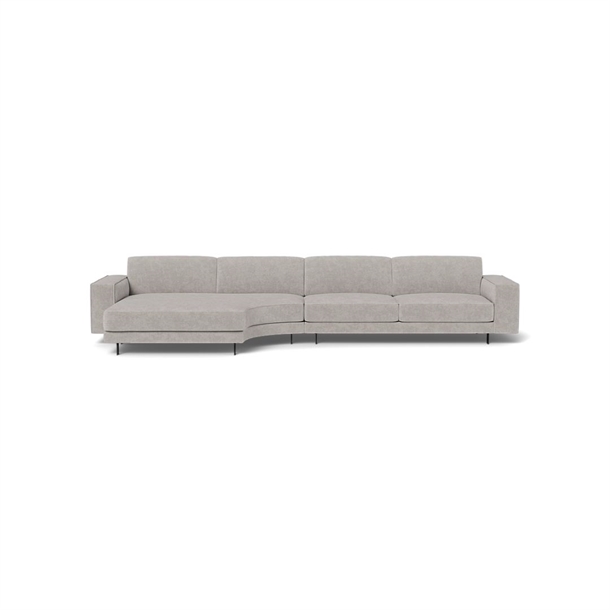 FURNINOVA - SAMBA DAY STD. - RUND CHAISELONG SOFA - MITO ASH GREY - MÅL: 163 X 374 CM.