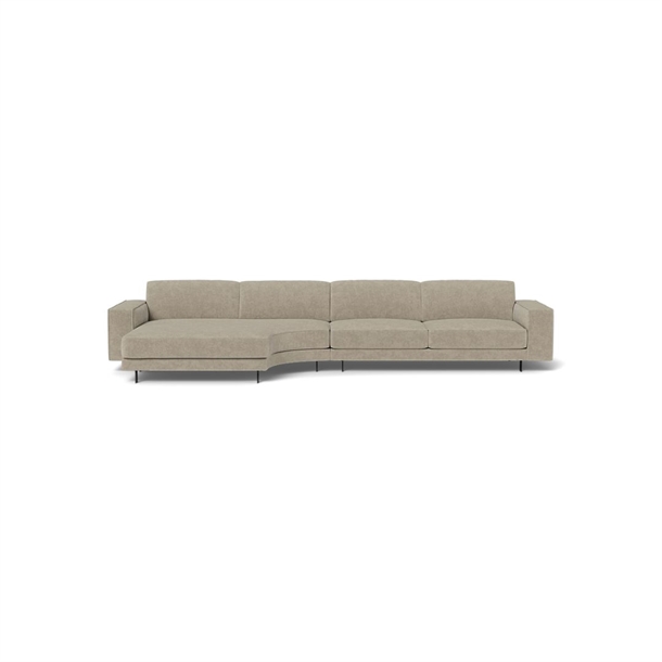 FURNINOVA - SAMBA DAY STD. - RUND CHAISELONG SOFA - MITO DESERT - MÅL: 163 X 374 CM. - Venstre forfra