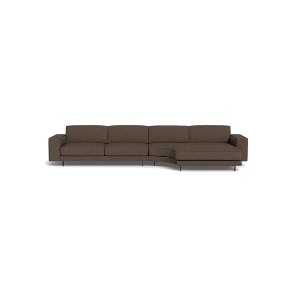 FURNINOVA - SAMBA DAY STD. - RUND CHAISELONG SOFA - SALENTO MOLE - MÅL: 163 X 374 CM. - Højre forfra