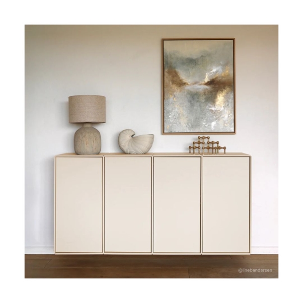 Seattle skænk m/ 4 låger - Sand - Mål: B155 x H79 x D33 cm.