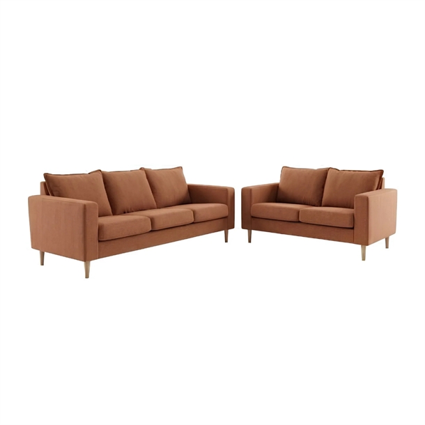 Brunstad - Slogen 3+2 pers. sofasæt - Hvidolieret eg - Gruppe A Gava Rust 56 - Mål: 136 x 191 cm.