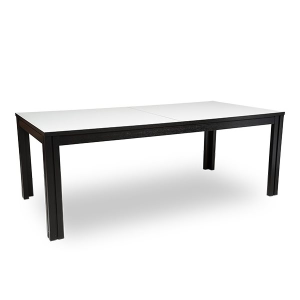 Skovby SM24 - Spisebord  - Hvid laminat bordplade - Sort eg  ( med ekstra tillægsplade )