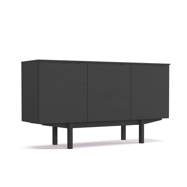 Skovby SM304 skænk - 3 låger - Mål: B146 x H80 D41 cm. - Sort eg lak