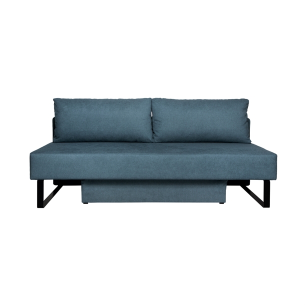 Sommer sovesofa - Pocketfjedre - Avra Blå stof - Sovemål: 150 x 200 cm.