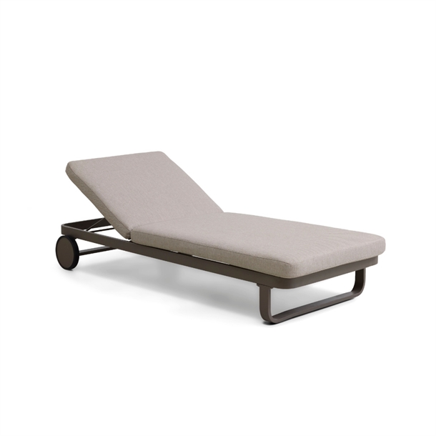 Tahiti solvogn - Brown alu - Beige hynde - Mål: 80 x 200 cm.