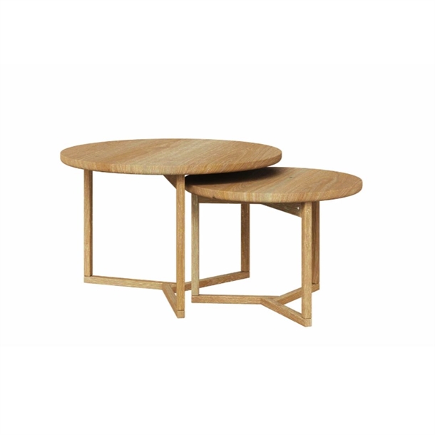 Timeless Sofabordssæt - 2 Stk. - Massiv Eg - Mål: Ø75 & Ø85 Cm. - Stærk Pris - Eg Naturolie