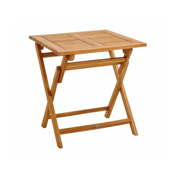 Turin cafebord - Massiv teaktræ - Foldbart - Mål: 70 x 70 cm. - Stærk pris