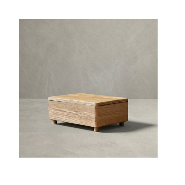 Upström Cablebox Horizon - FSC certificeret eg - Kompakt kabelskjuler - Mål:  21,8 × 15,3 × 8,9 cm