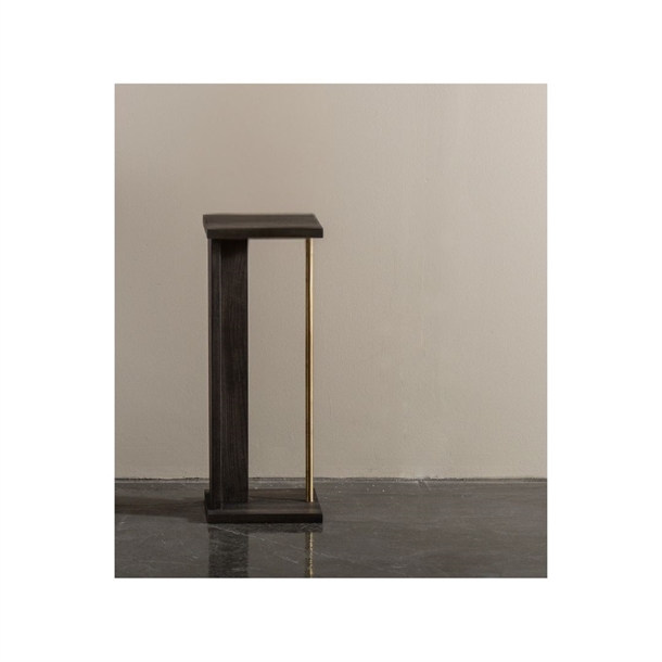 Velvet Fan Pedestal - Massiv mokka brun olieret ask - Messing stang - Flere størrelser