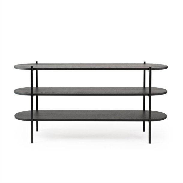 VELVET HYLDEMØBEL - 3 HYLDER - MASSIV ASK - MÅL: 180 X 45 X 78 CM. - FLERE FARVER