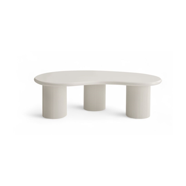 Wave sofabord - Cream white - Mål: 130 x 70 cm. H: 40 cm. - Stærk pris